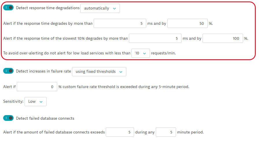 Anomaly detection config - database - updated