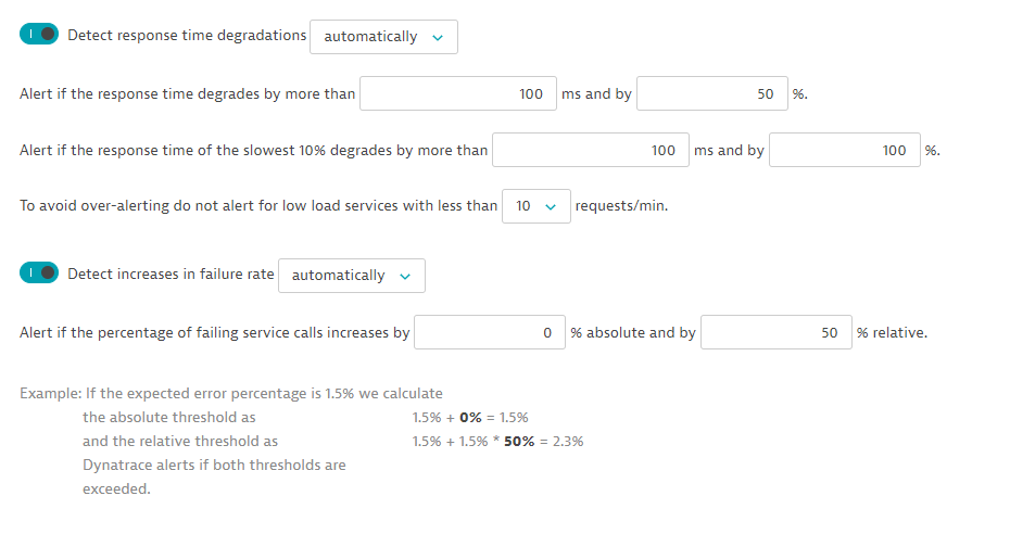 Anomaly detection config - services 