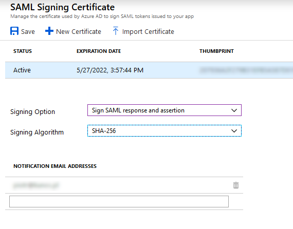 DESK SSO configuration AZURE