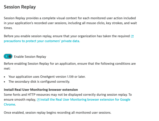 enabling session replay