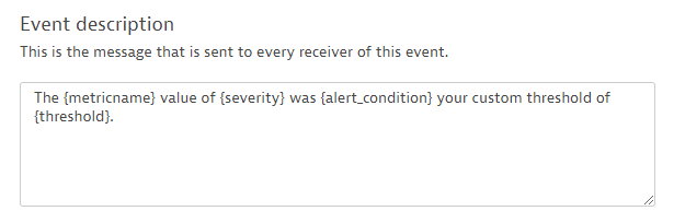 Customize the event message