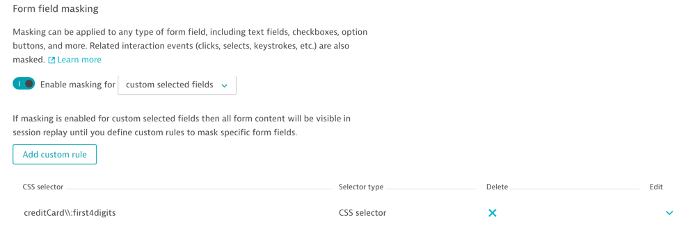 form field masking