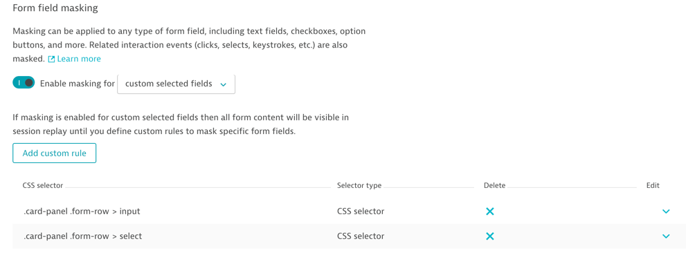 form field multiple masking