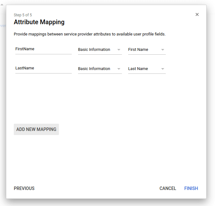 GSuite: Attribute Mapping: FirstName and LastName
