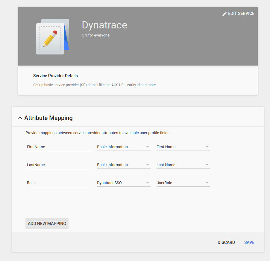 GSuite: Attribute Mapping: Role