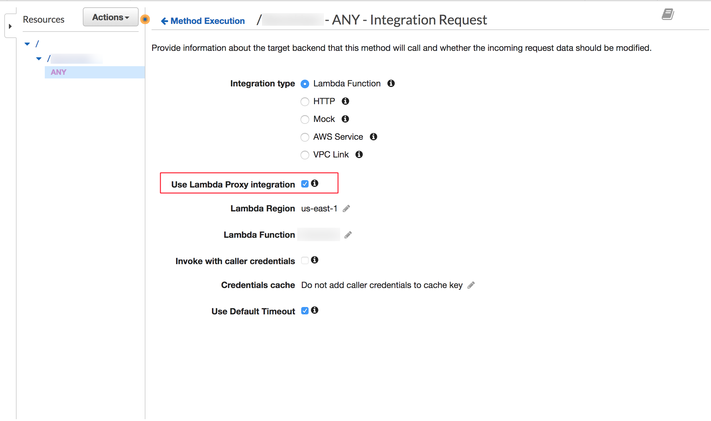 AWS Lambda proxy integration setting for API Gateway