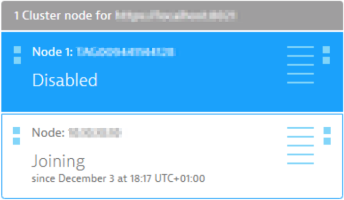 Image of a node joining cluster
