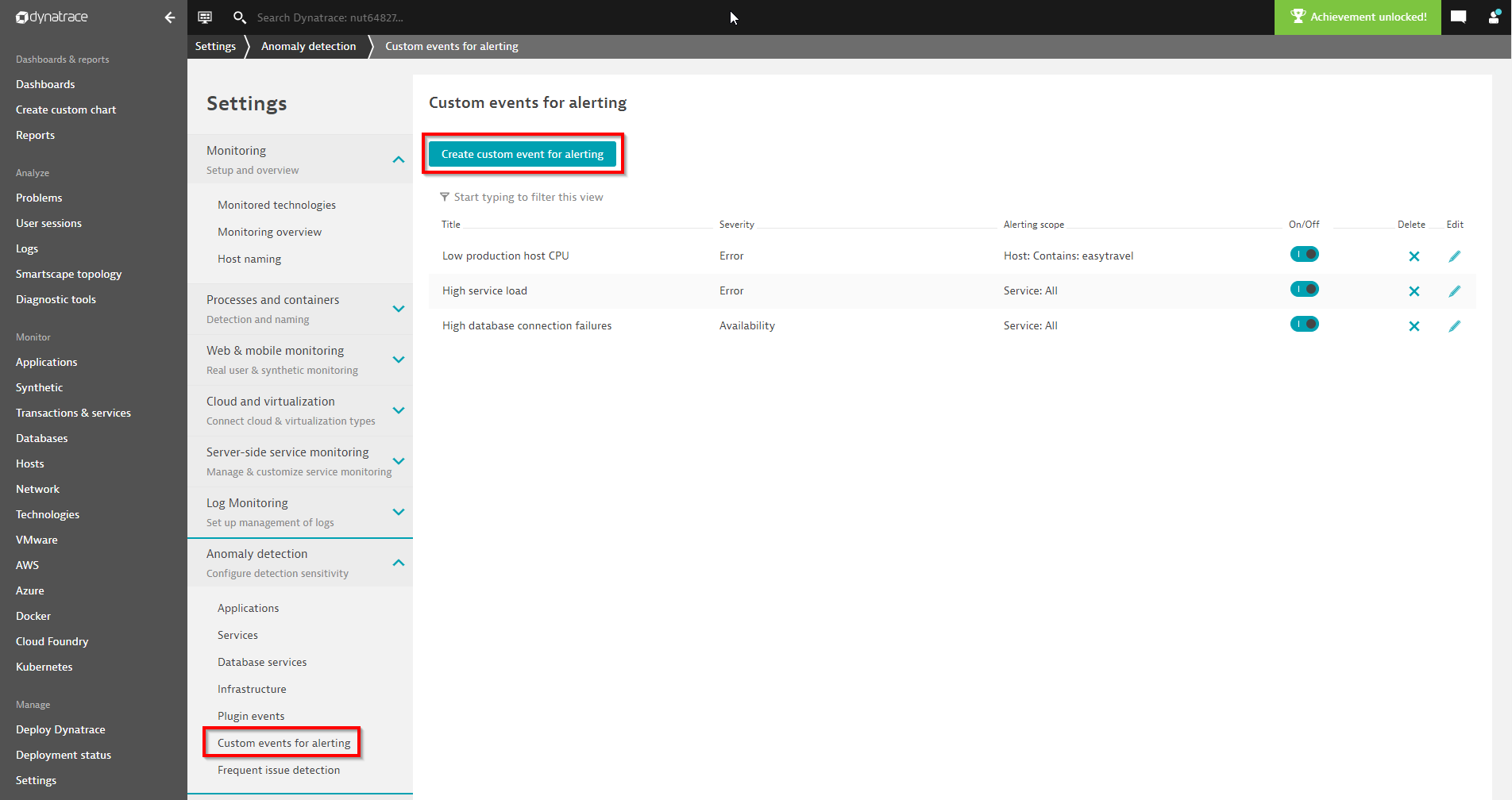 Create new metric based event