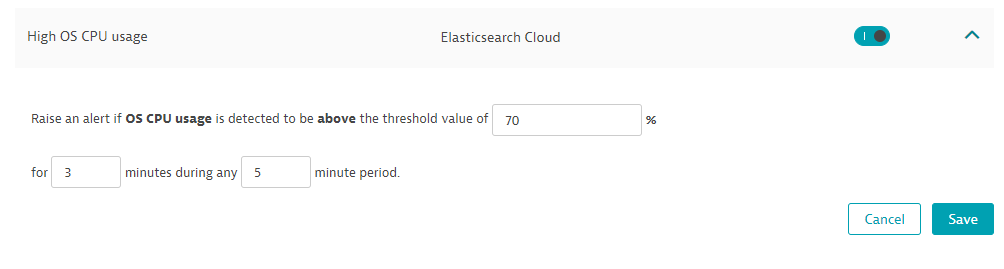 Metric event rule