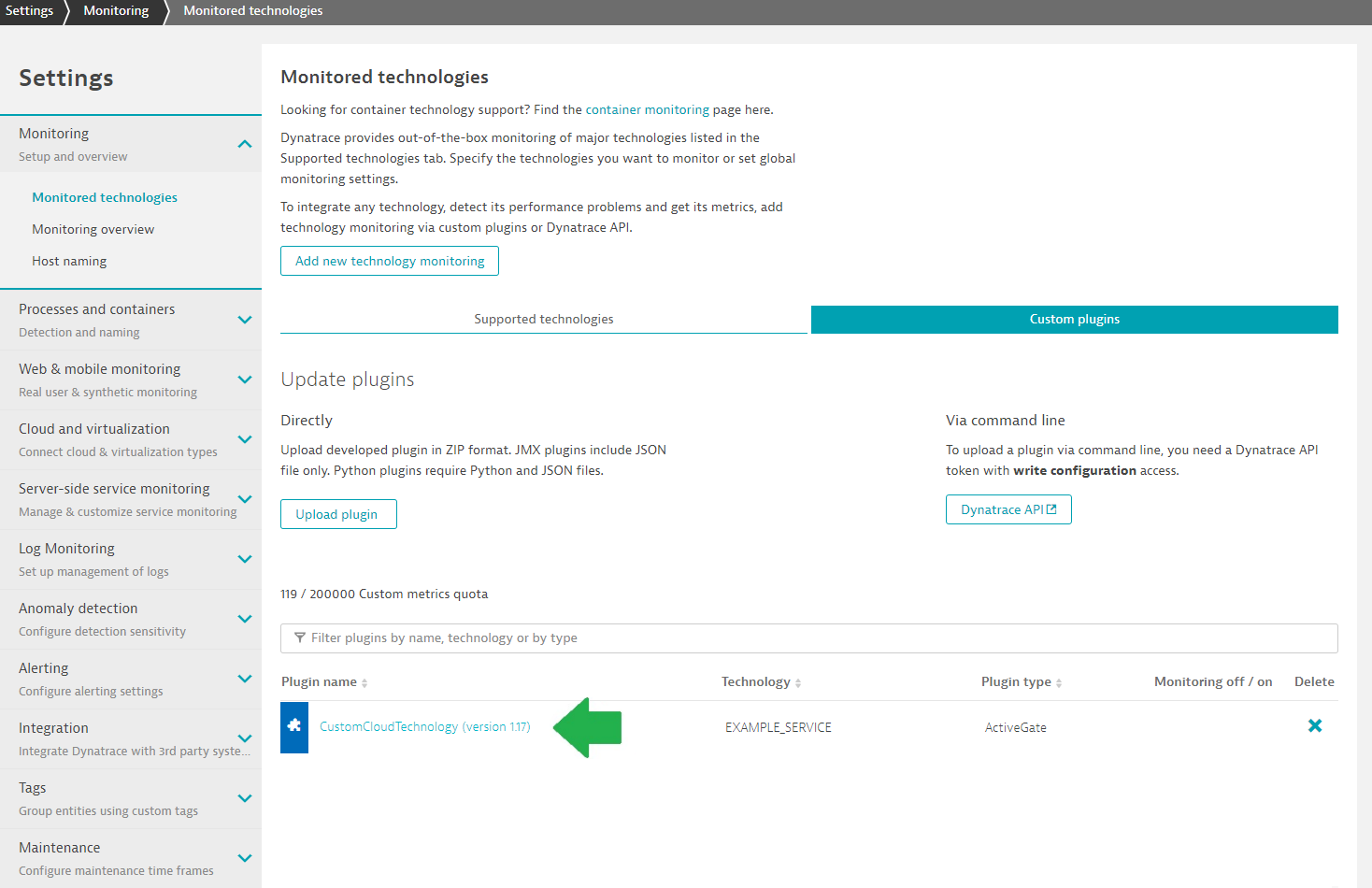 Navigate to demo plugin