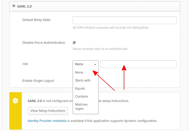 Okta configure Security Group Claim attribute