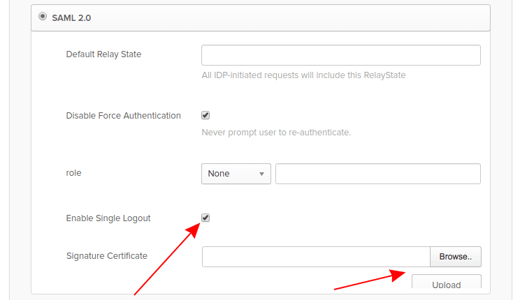 Okta optional Global Logout configuration