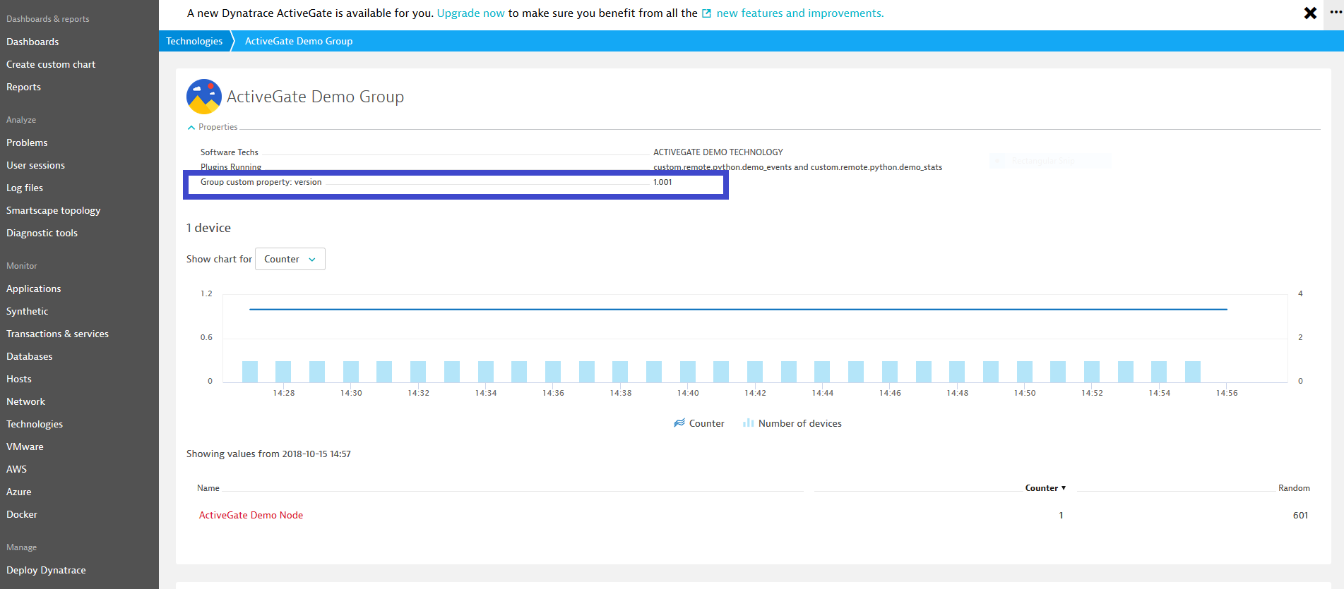 ActiveGate plugin device group properties.