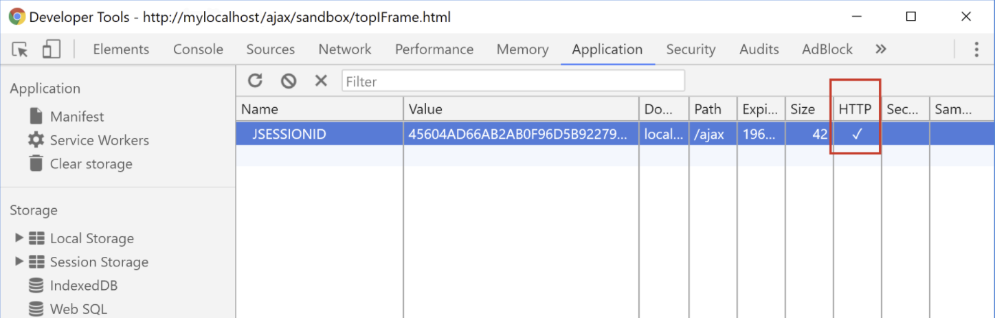 RUM troubleshooting - CORS - cookie with HTTPOnly