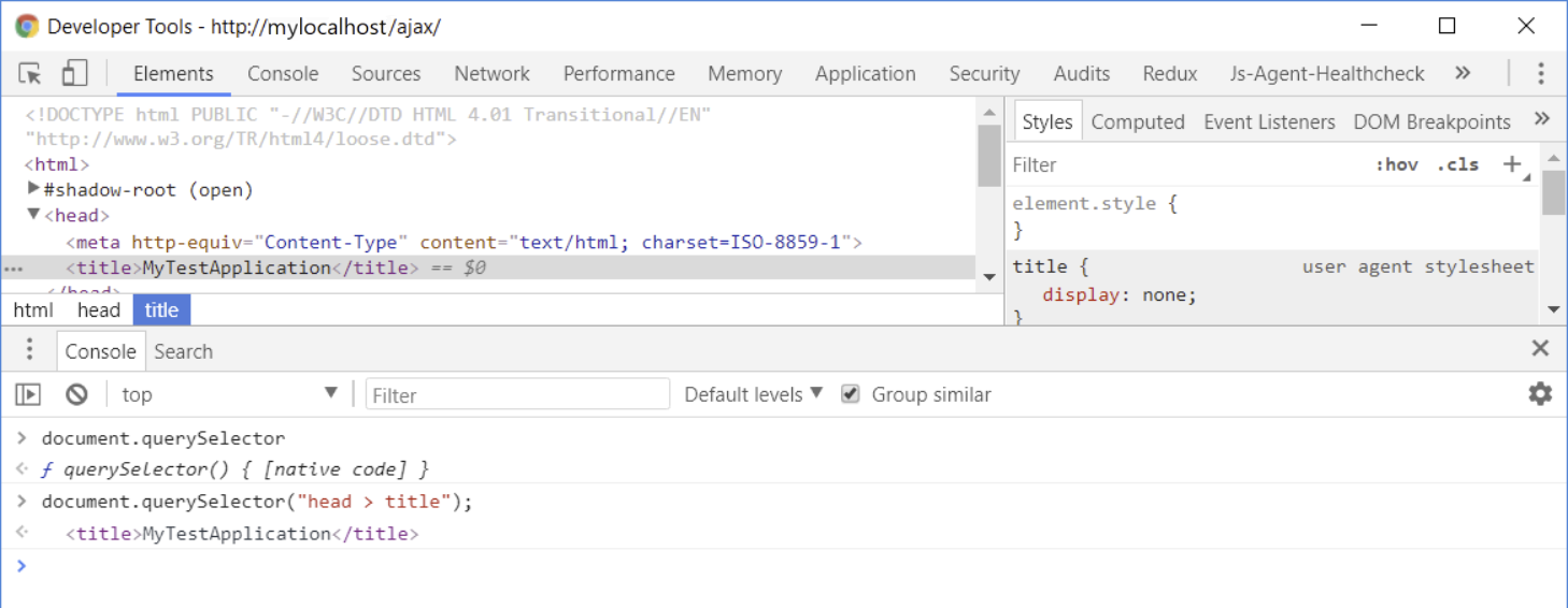 troubleshooting - CORS - queryselector value