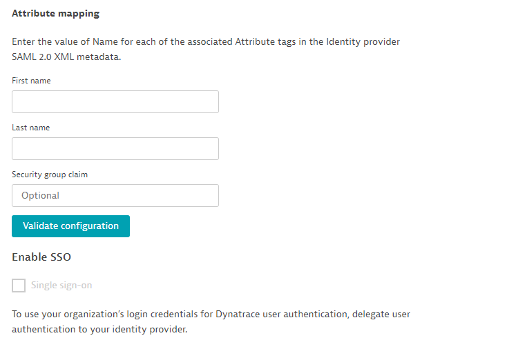 SAML: attribute mapping