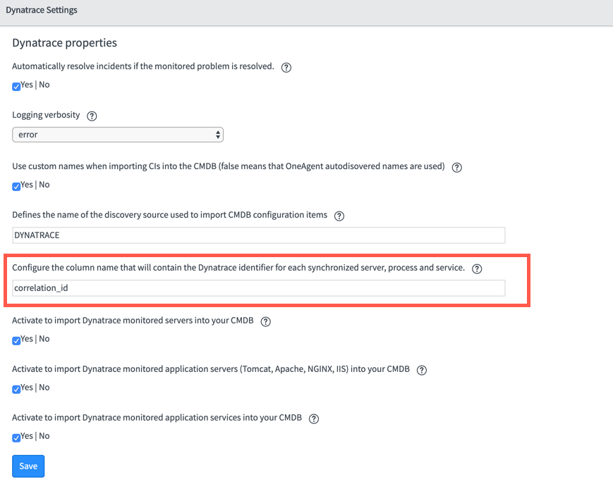 DESK-ServiceNow correlation ID