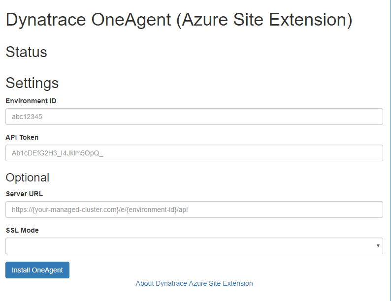 Configure Azure Site-Extension