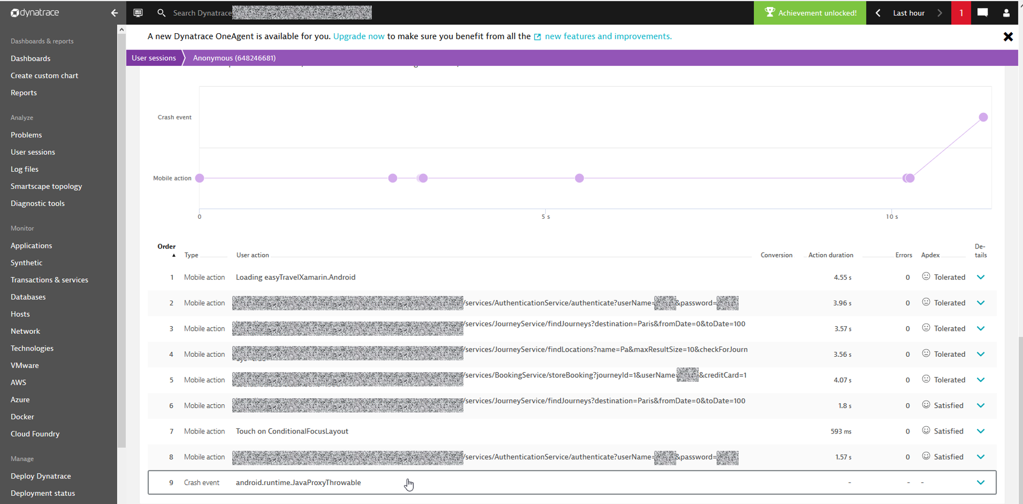 monitored xamarin app